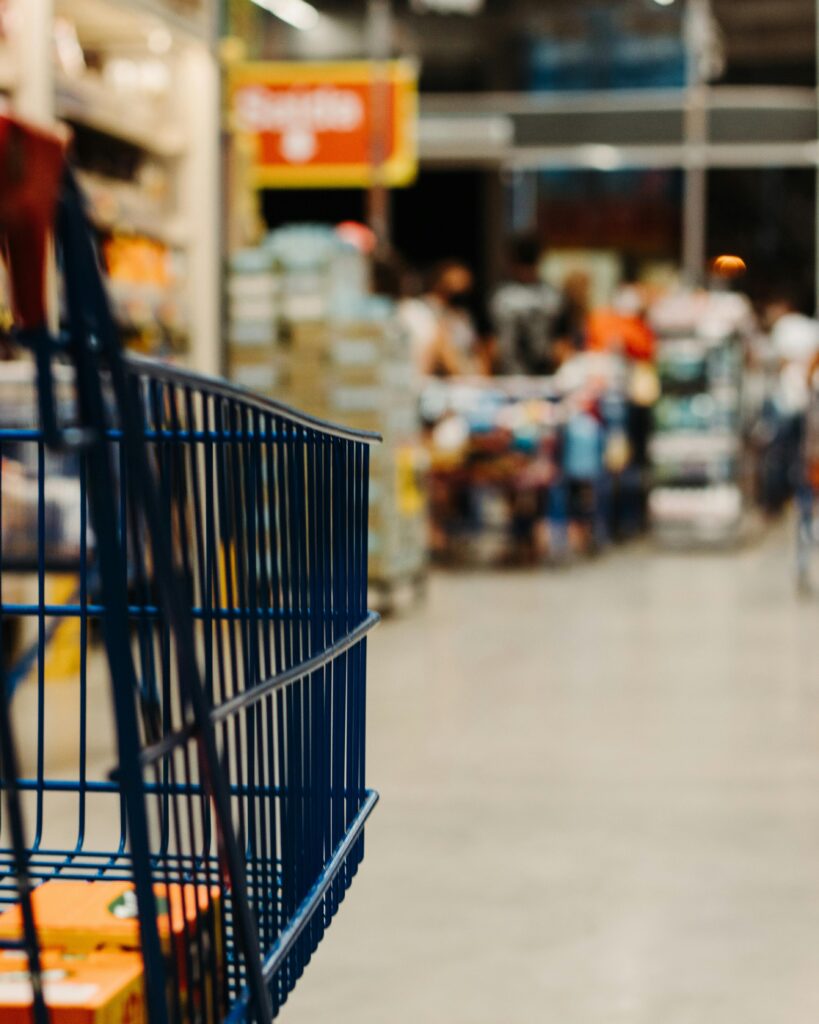 shopping trolley in a shopping centre